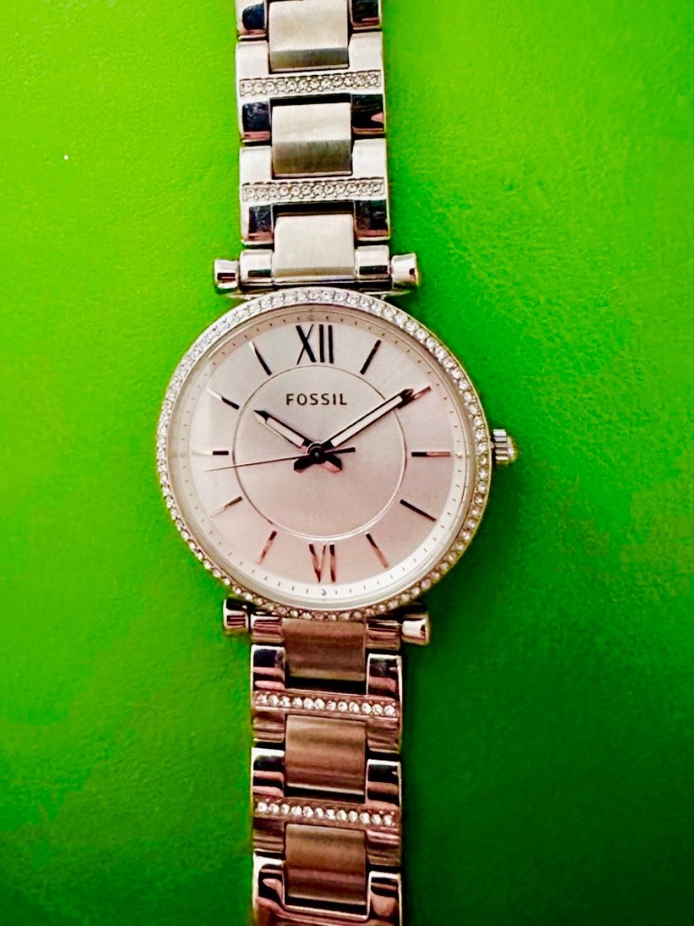 Fossil Women's Carlie Quartz Stainless Steel Watch Silver (ES4341) case 35mm